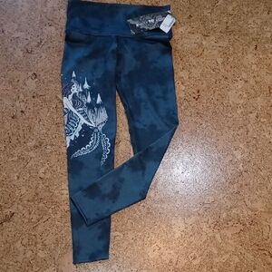 Myrose Buddha Women's Blue Mermaud Active Leggings Size S NWT
